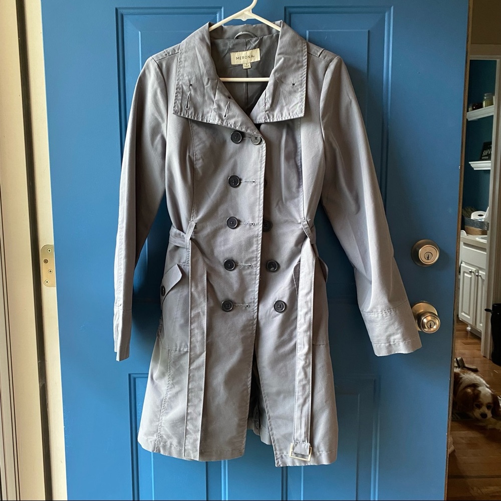Women’s Small Blue Grey Trench Coat